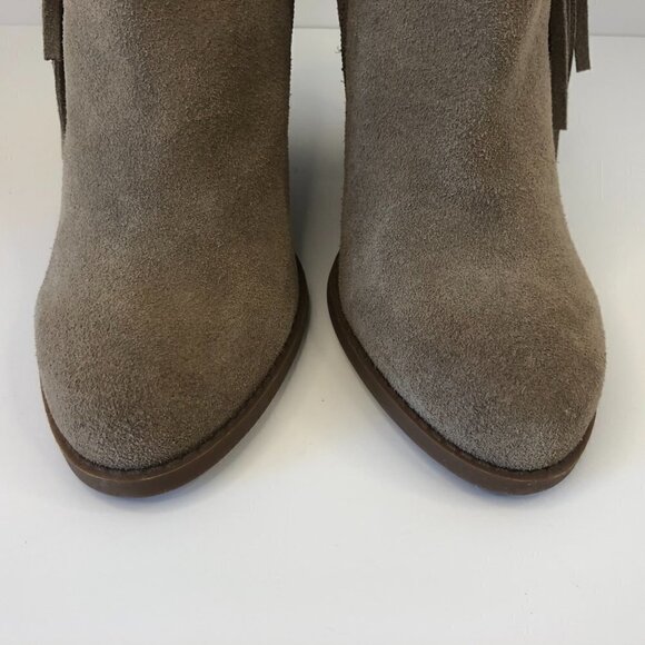 Jessica Simpson Callaghan Ankle Boots Suede Fringe Heeled  Zipper Booties Size 7 - Picture 4 of 14